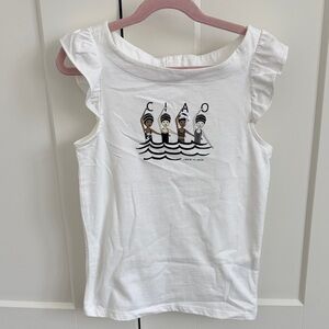 Janie and Jack White Sleeveless Top with Graphic Print